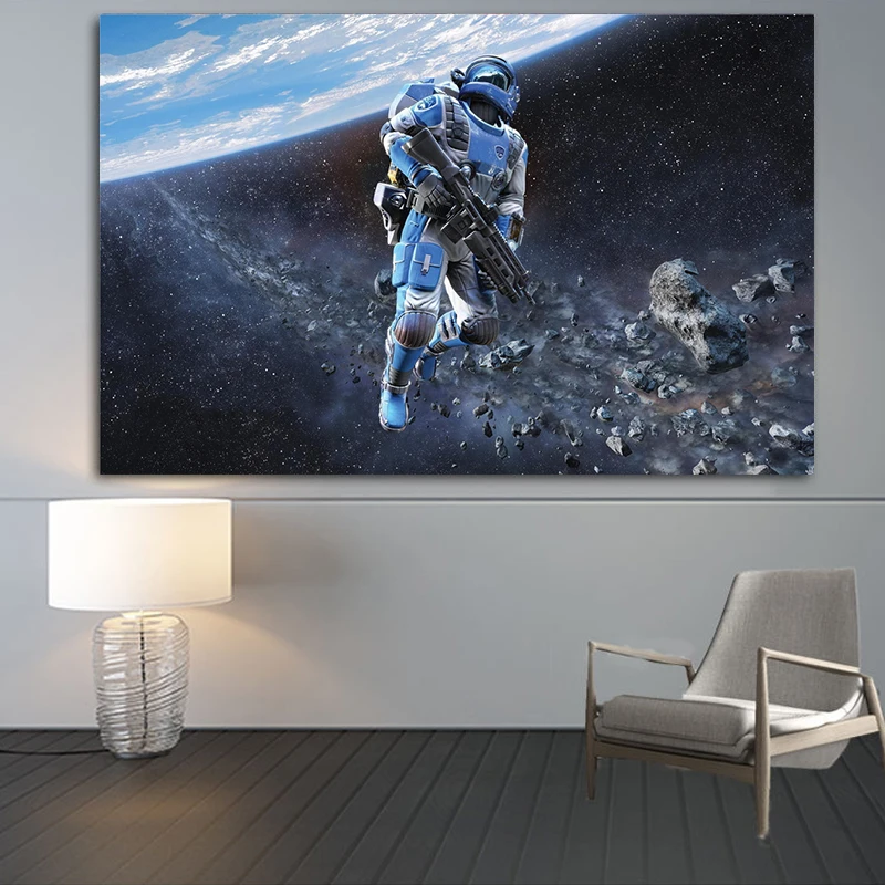 Астронавт спутник Млечный путь галактика космос звезды туманность искусство