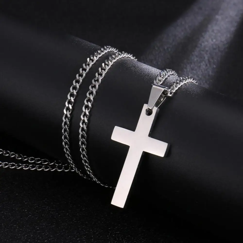 

Western Religious Cross Pendant Necklace Christ Stainless Steel Pendant Necklace Fashion Male Jewelry