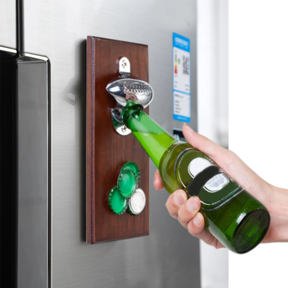 

Creativity Beer Bottle Opener Magnetic Wall Bottle Opener Wall Mounted Bar Beer Glass Bottle Cap Opener Home Decoration