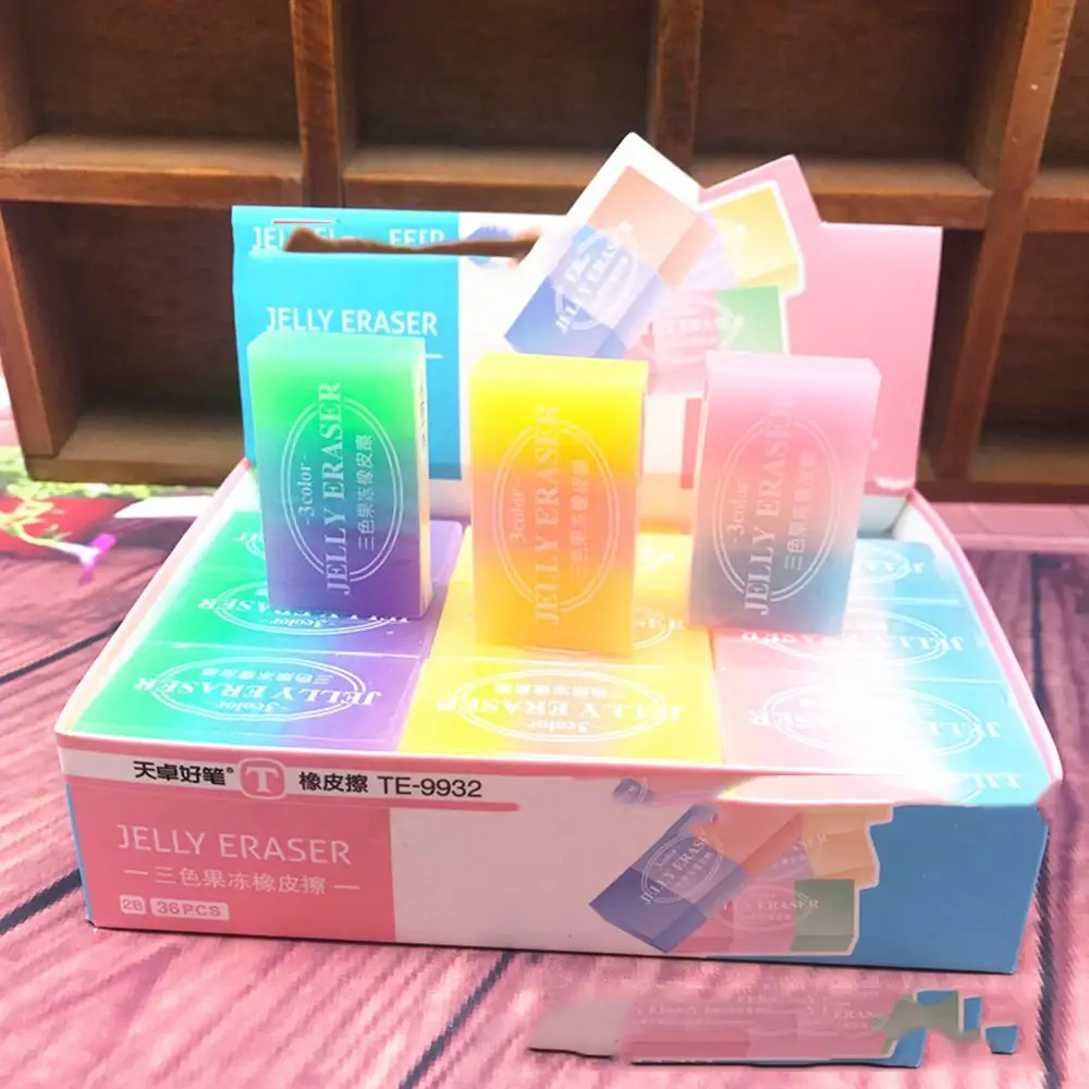 1 pcs Jelly Color Eraser Drawing Exam Eraser School Office Supply Pupil Prize Stationery Gift Cute Eraser Rewards Small Gifts