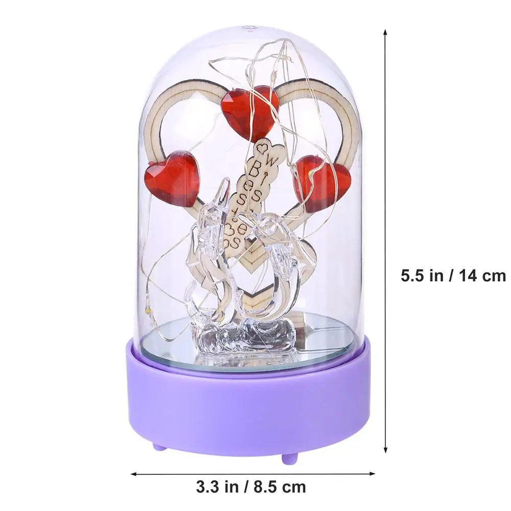 LumiParty светодиодный светильник из медной проволоки с сердечком и розой