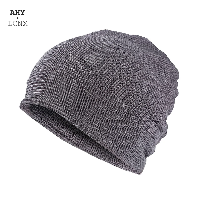 

Summer Breathable Turban Hat Cool Stocking Hollow Hats For Women Men Skullies Beanies Bonnet Bagyy Cap Mask Scarf 2 in 1 Hats