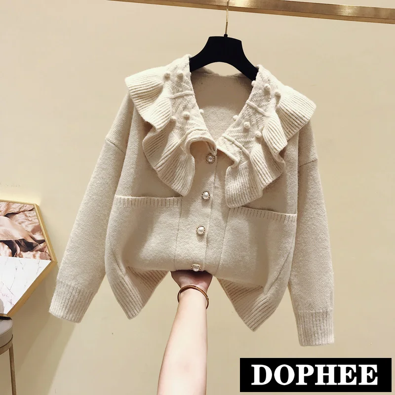 Новинка осени 2020 милый студенческий кардиган с большими карманами свитер для