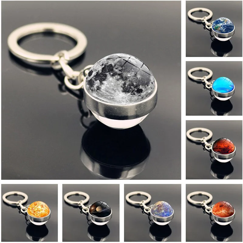 

Vintage World Map Keychain Globe Earth Glass Ball Pendant Keyring Key Chain Lanyard Kids Gifts