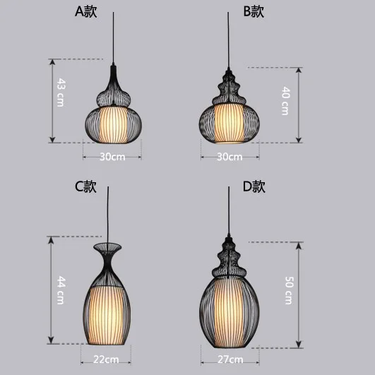 

Led Modern Tieyi American Style Creative Restaurant Coffee Shop Bedroom Living Room Corridor Retro Birdcage Chandelier