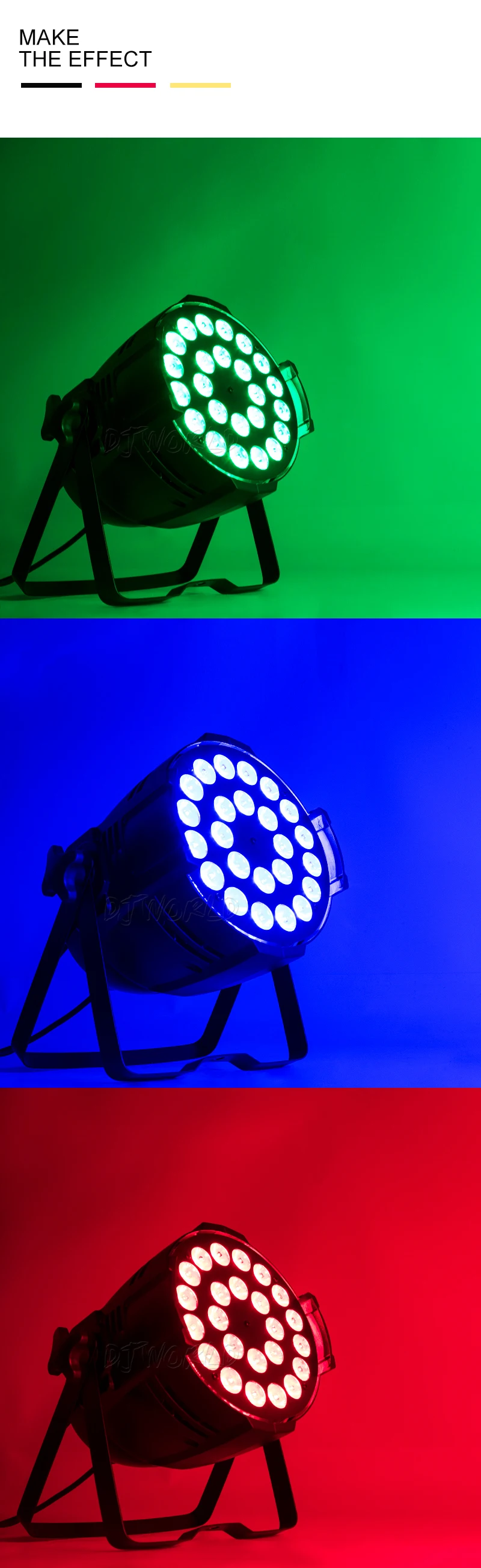 Djworld(большой) алюминиевый сплав светодиодный Par 24x18 Вт RGBWA+ UV 6в1 освещение dmx 512 Powercon Plug Dj Disco вечерние ТВ Бальные шоу Свадебные