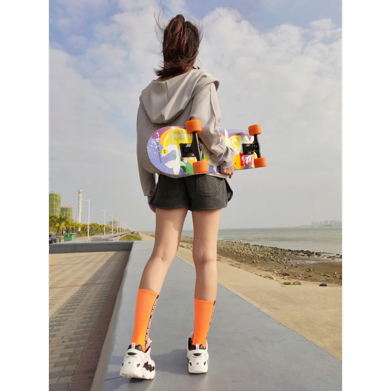 Autumn and Winter Fluorescent Green ins Japanse Preppy Style Men SOCK Street Skateboard Classic Tide Individuality Women's Socks