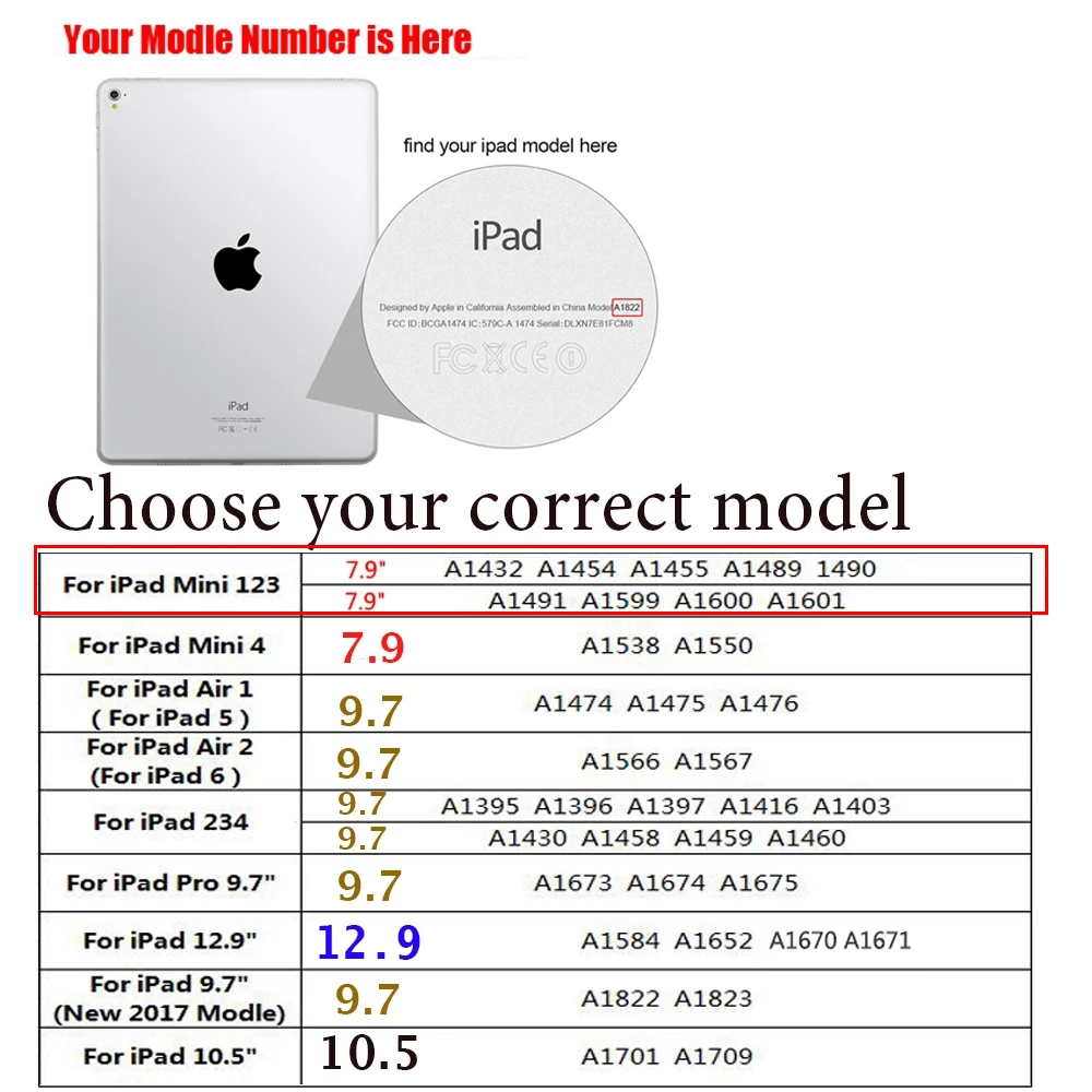 Чехол книжка Axbety для Apple ipad mini 1 2 3 7 9 &quot смарт планшет с функцией автоматического