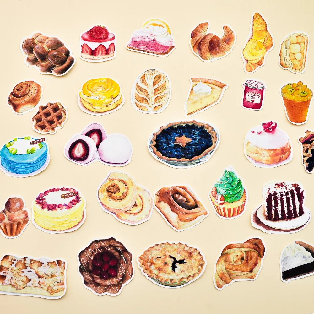 

40pcs Hand Drawing Delicious Bread Cake stickers Diary Notebook Planner / Notebook DIY Paper cute sticker stationery