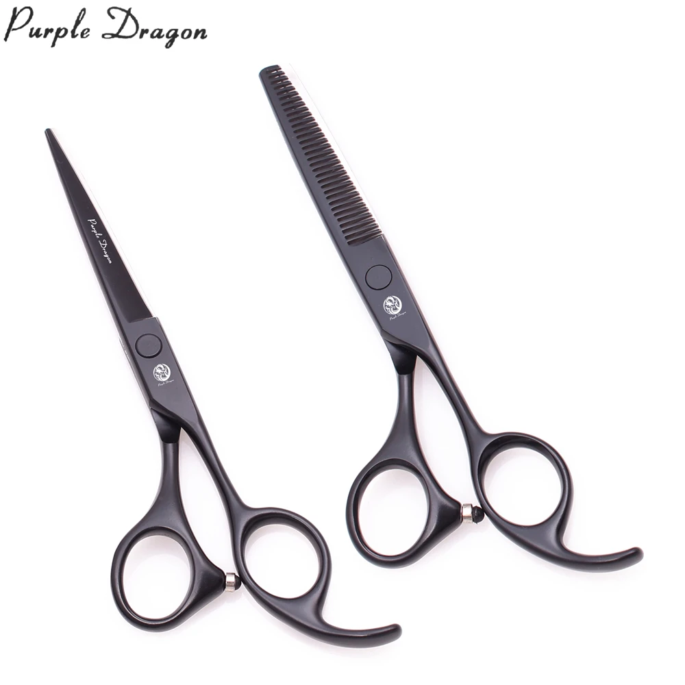 Парикмахерские ножницы 5 дюйма японские стальные фиолетового дракона черного