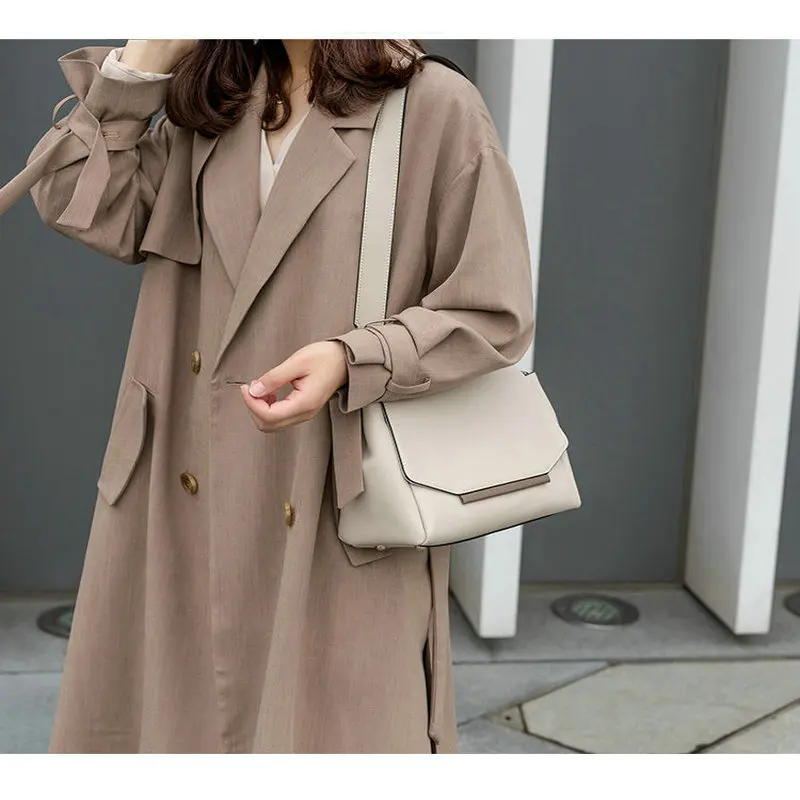 Повседневная женская сумка-мессенджер в Корейском стиле простая натуральная