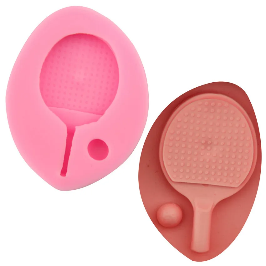 

Table tennis racket modeling silicone mold chocolate fondant cake decoration tool gypsum DIY glue dropping mold