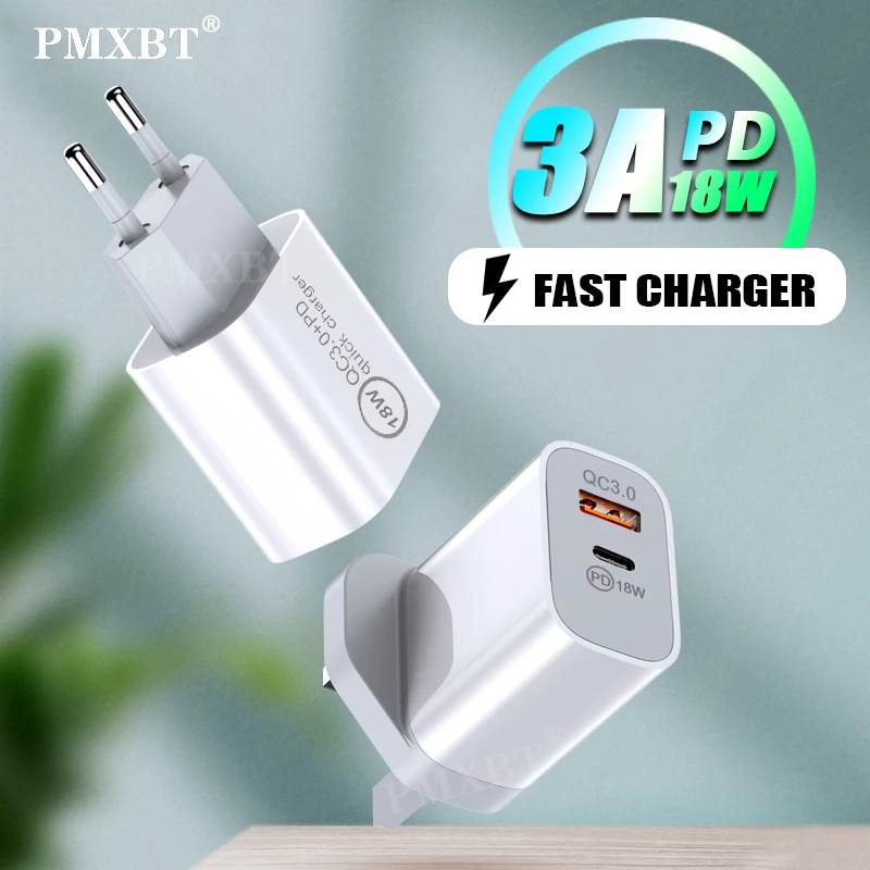 18 Вт USB быстрое зарядное устройство Type C PD QC 3 0 для путешествий настенное iPhone Samsung
