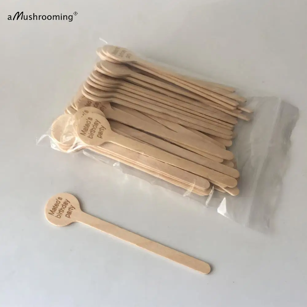 День рождения Питьевой Мешалки Одноразовые Перемешать Деревянной Палочки