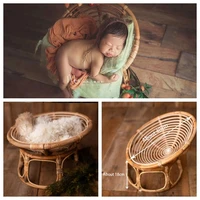 newborn photography accessories photo shooting props baby infant vintage woven basket boy and girl bamboo bed