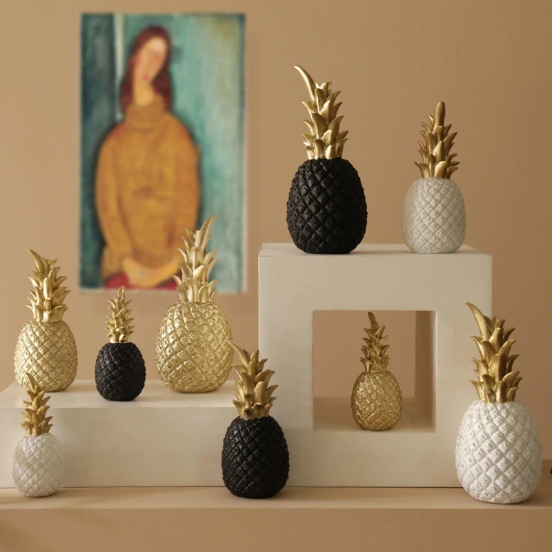 

Nordic Pineapple Crafts Desktop Ornament Creative Fruit Shape Living Room Decor Golden Wedding Gift Home Decoration Accessories