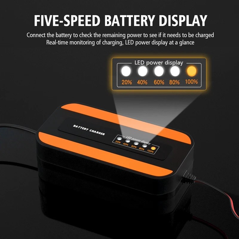 

12V Car Motorcycle Battery Charger Fast Power Charging Pulse Repair Charger Wet Dry Lead Acid US Plug