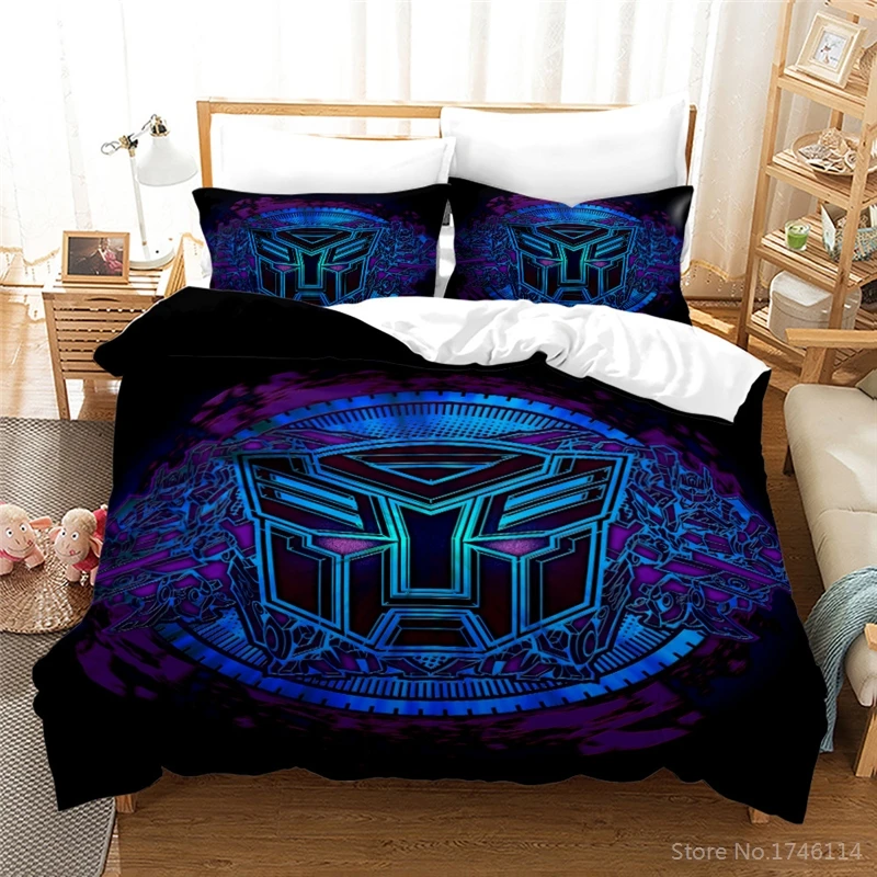 

Optimus Prime Printed Duvet Cover Pillowcase Transformers 3D Cartoon Bed Linens Bedclothes Twin Full Queen King Size Bedding Set