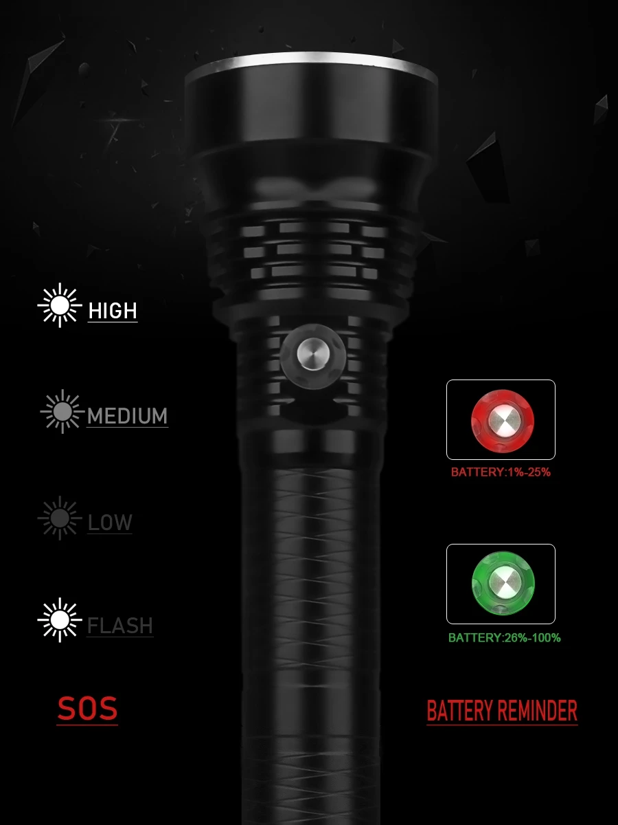 Precio Linterna De Buceo Profesional Xhp90.2, Potente, Resistente Al Agua, Recargable, Con Batería De 18650 Y 26650