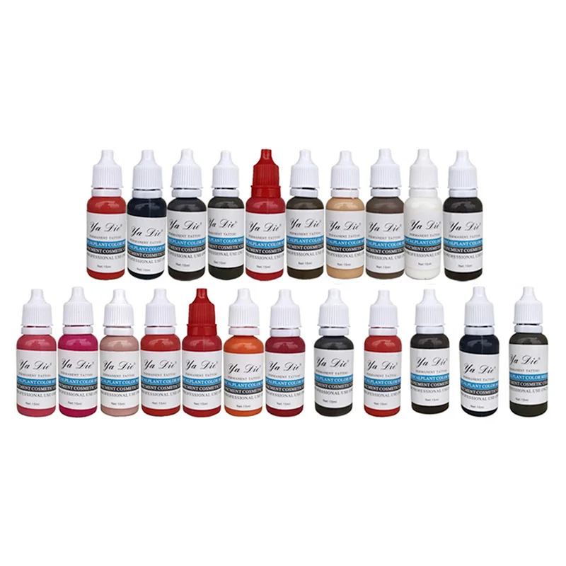 

22Pcs Permanent Makeup Tattoo Ink Pigment 15ml/Bottle For Eyebrow Makeup 22 Colors supplies