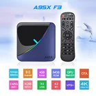 ТВ-приставка A95X F3, Android 9,0, Amlogic S905X3, RGB светильник ка, 2,4 ГГц и 5 ГГц, Двойной Wi-Fi, BT4.2, H.265, 4K, Netflix, Youtube, медиаплеер, ТВ-приставка