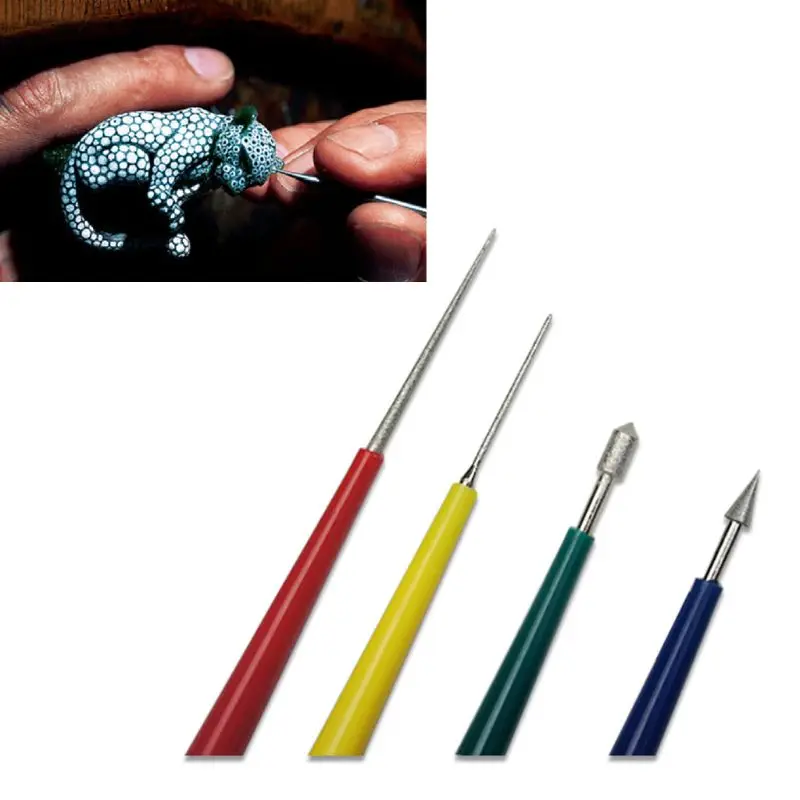 4Pcs Bead Hole Enlarger Tool Set Diamond Pearl Glass Beads Reamer Jewelry Tools for Arts Crafts and Sewing | Украшения и
