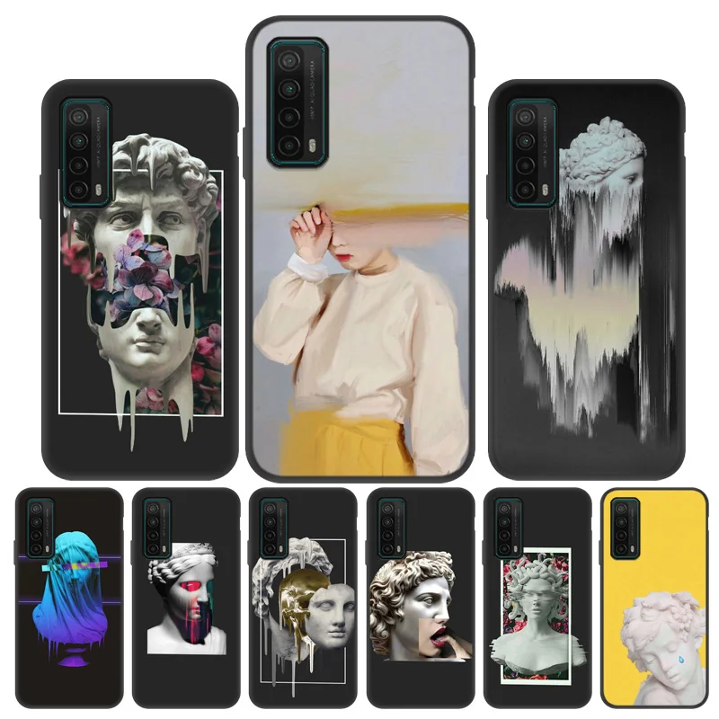 

P30 Lite Case For Huawei P30 Lite P40 Pro Plus P20 P50 Pro P10 Plus P9 Cases P 30 P 40 Lite David Statue Abstract Art Soft Cover