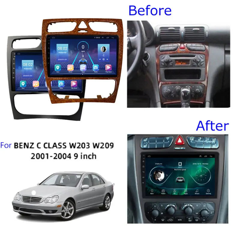 Автомобильный радиоприемник Android 10 0 IPS 8 ядер для Mercedes Benz C Class W203 C200 C320 C350 CLK W209 2002 -