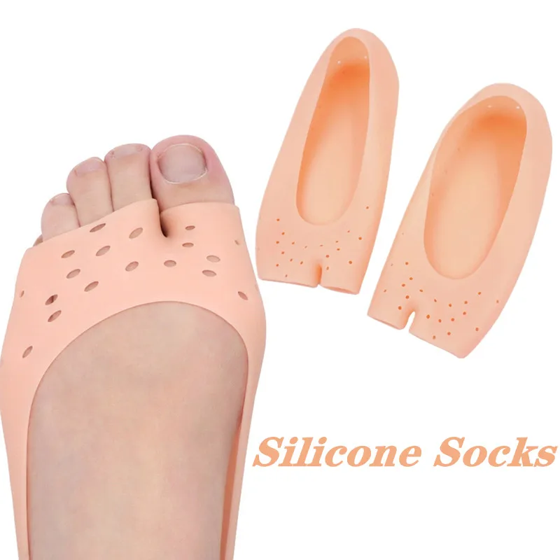 

2pcs Foot Care Boat Socks Protector Pedic Shoes Inner Neutral Silicone Hydrating Gel Socks