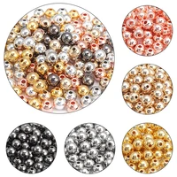 50 500pcslot 3mm 12mm copper coated beads beautful black gold color round ball man made pearl bead for bracelets earring diy
