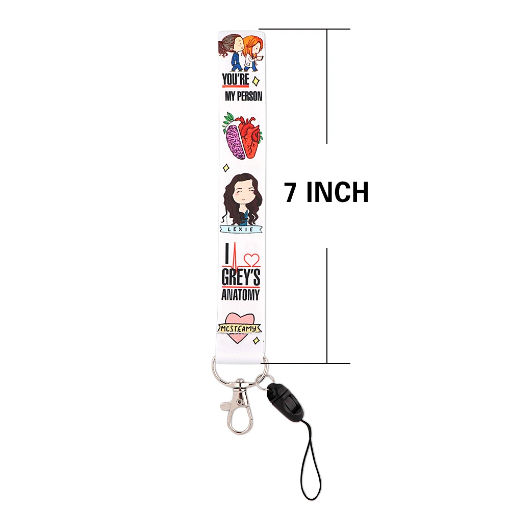 

HJ403 Grey's Anatomy Lanyard Badge ID Card Holder Neck Strap Clip Mobile Phone Neck Straps Cute For Melicine Doctor Nurse