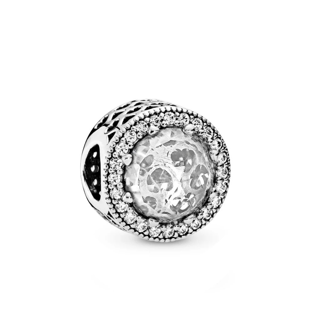 Модная подвеска Стерлинговое Серебро оригинальная 1:1 Сияющие Шарм в виде сердец