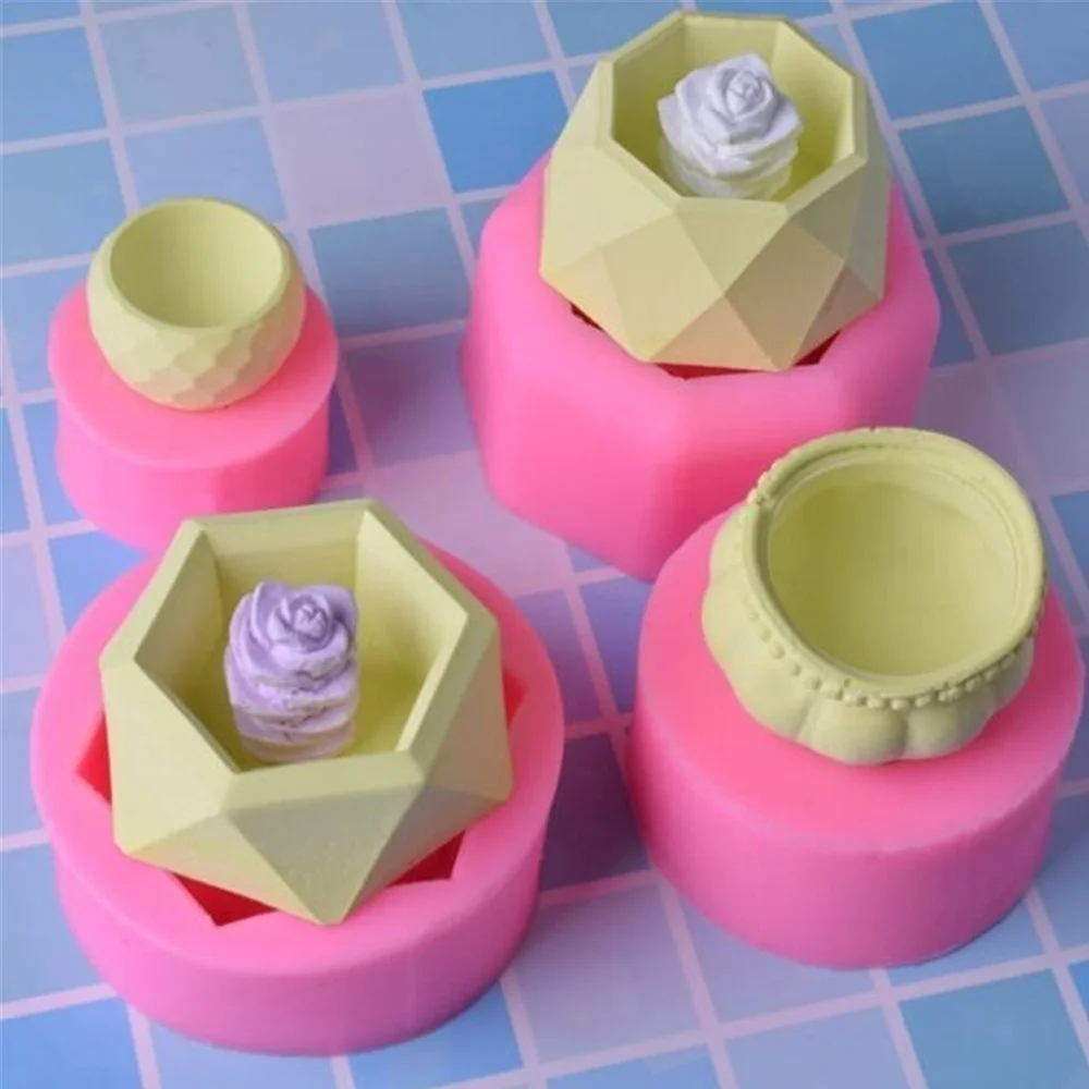 Силиконовая 3D форма для растений суккулентов цветов гипсового цемента мини