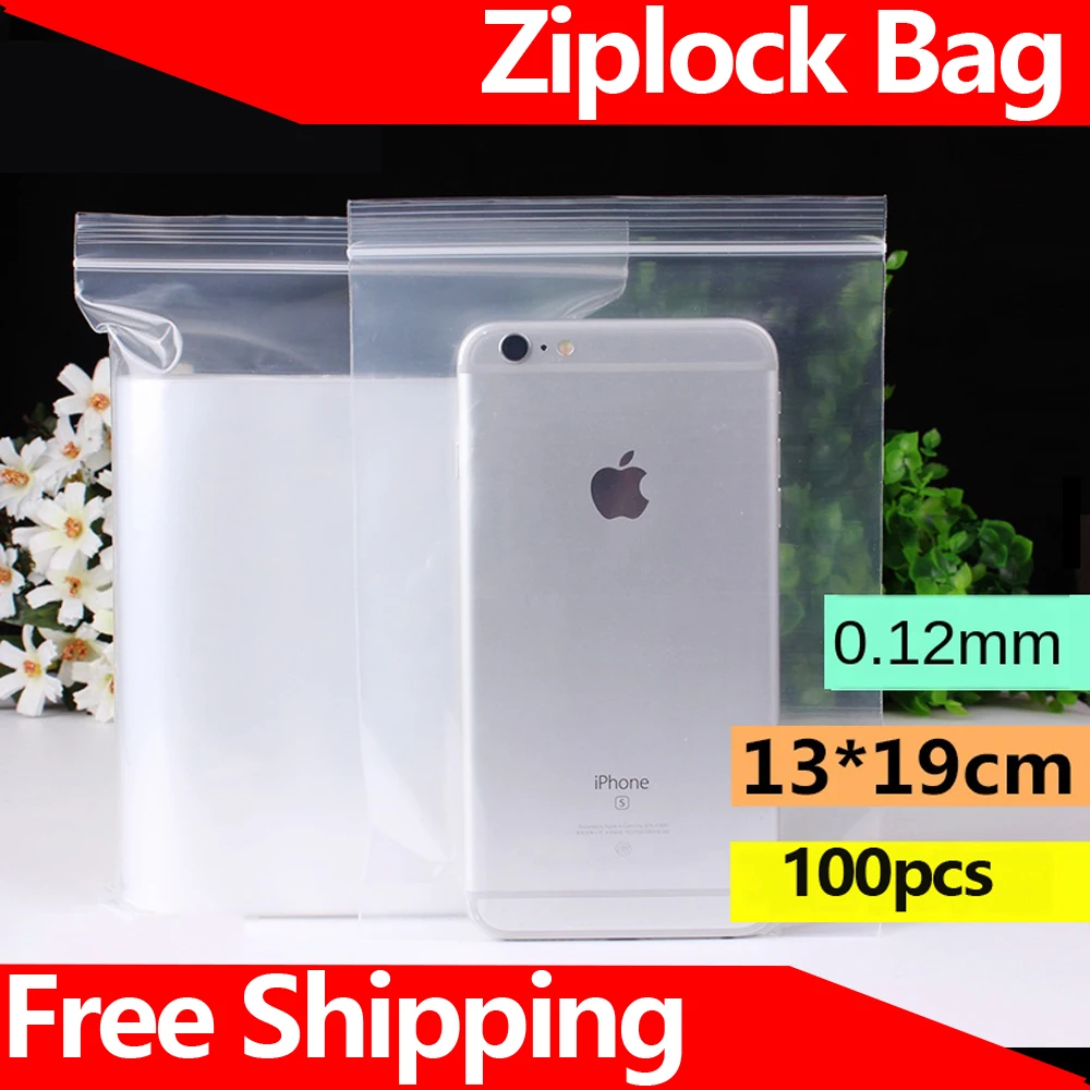 Прозрачный пластиковый пакет с застежкой молнией упаковочный 13x19 см утолщенный 0