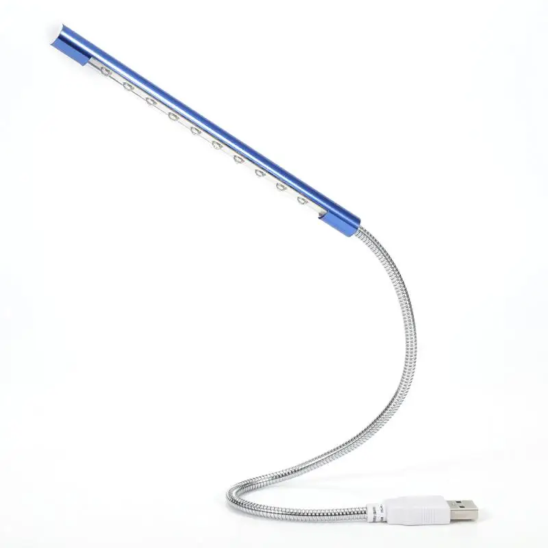 

10 LED Light Desk Reading Lamp Aluminum Alloy Bright Soft Flexible Lamp Keyboard Read Notebook PC USB Rechargeable