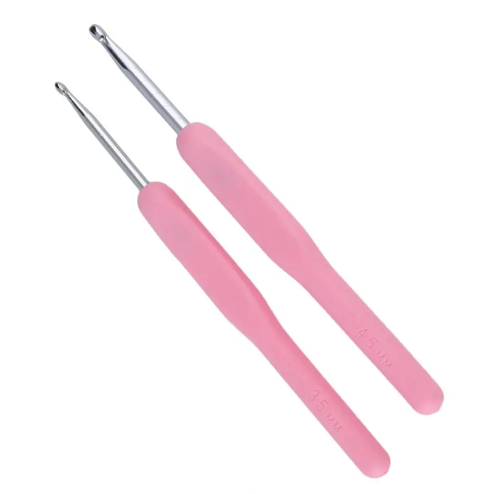 8 размер мягкая пластиковая ручка алюминиевый крючок для вязания крючком набор