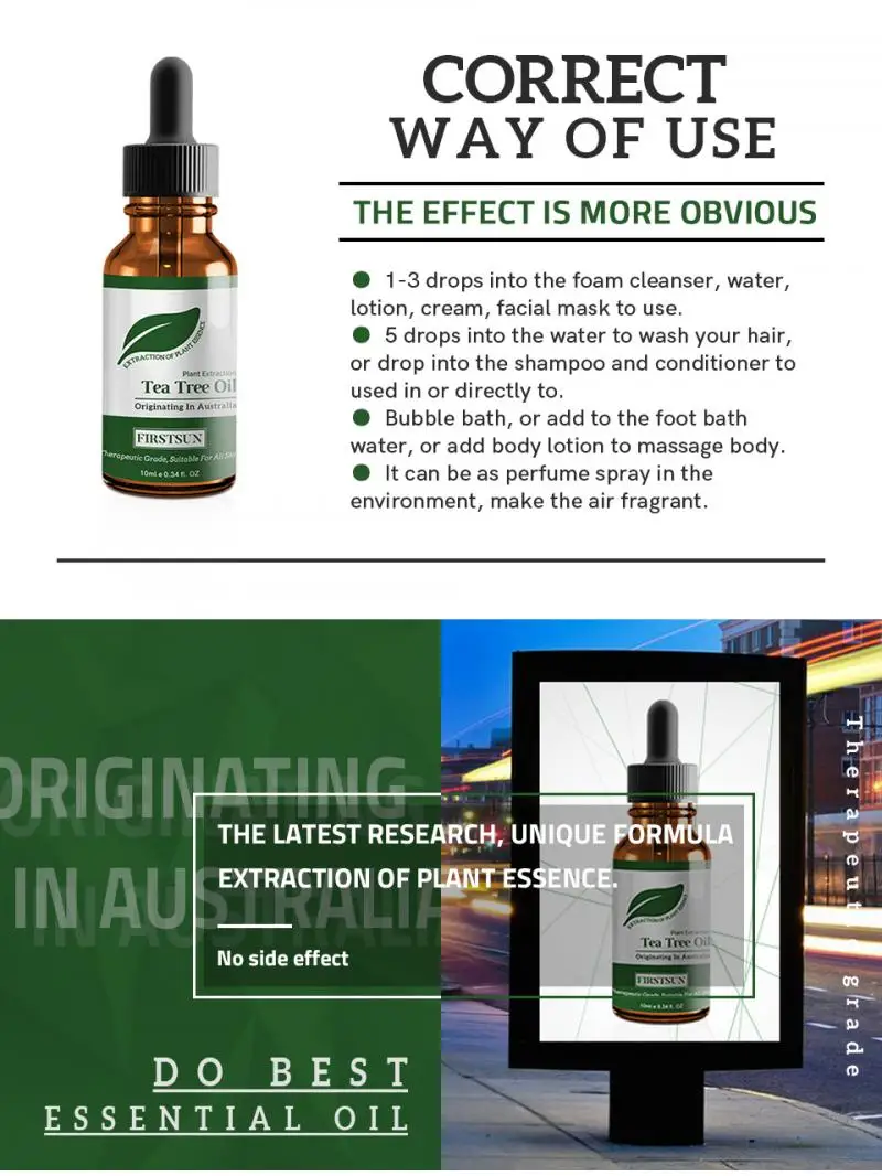 

Tea Tree Essential Oil Moisturizing Massage Oil Control Fade Acne Marks Shrink Pores Repair Moisturizing Skin Care TSLM1