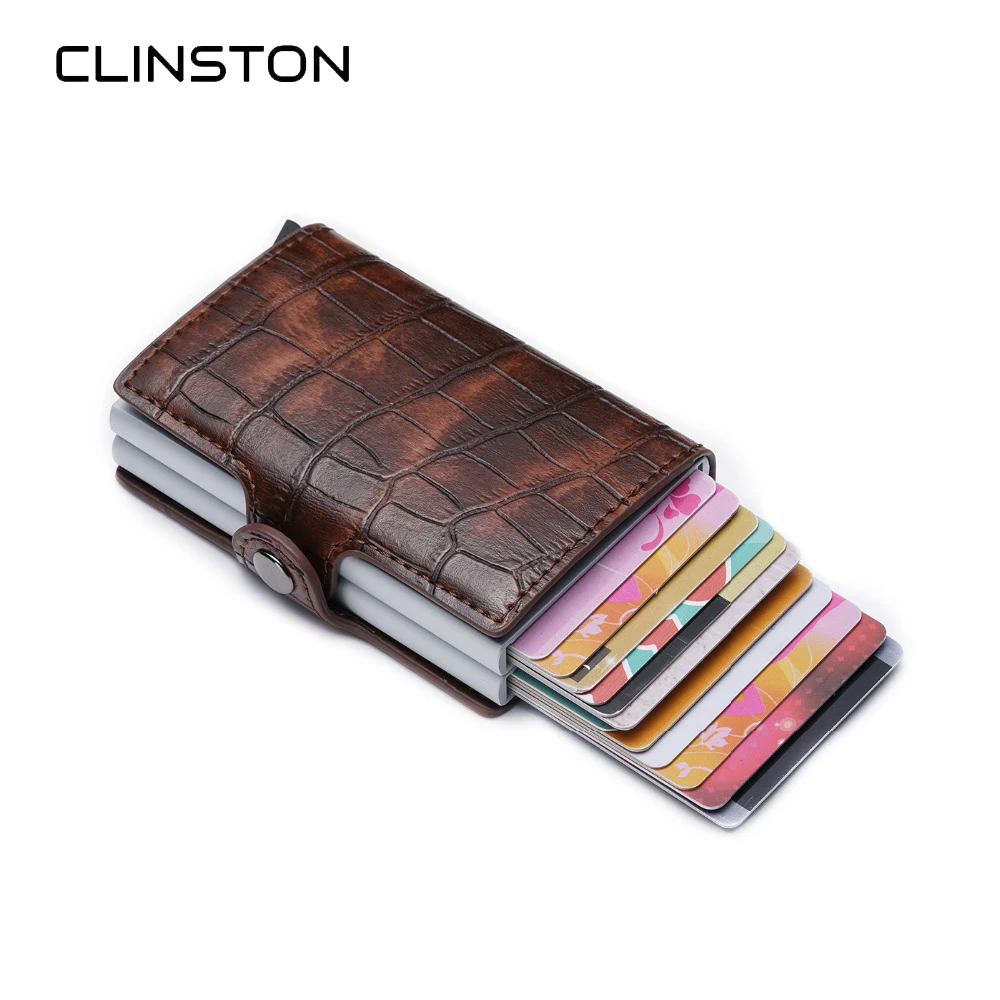 2020 RFID Аллигатор с отделениями для кредитных карт мужской автоматический