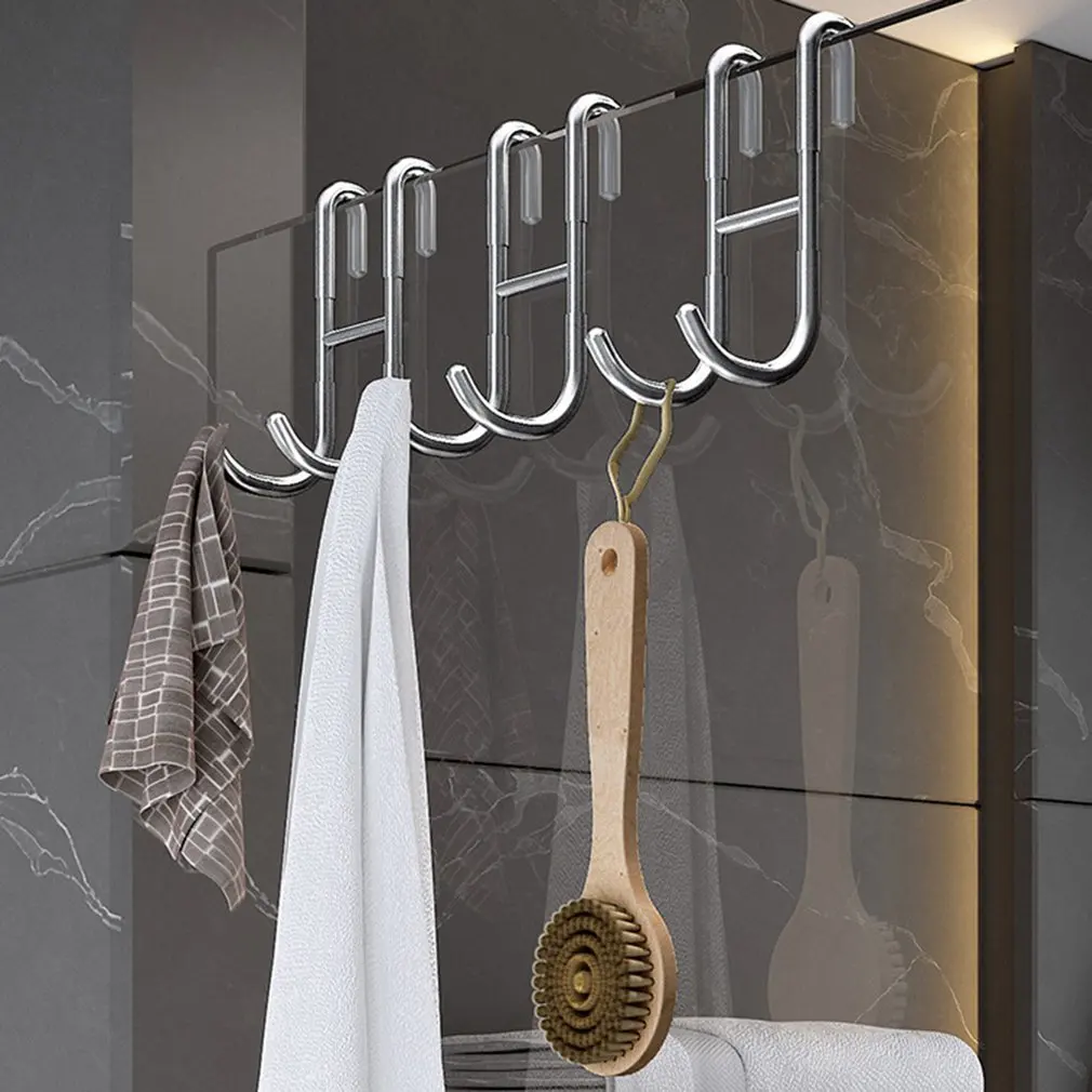 

2pcs Stainless Steel Shower Hooks Glass Door Shower Hook Lightweight Bathroom Hooks Bath Shower Screen Towel Hanger Shower Door