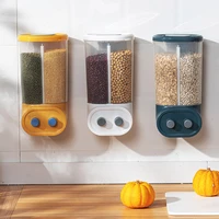 wall mounted cereal dispenser moisture proof plastic food storage box dry foods container organizer kitchen storage tools