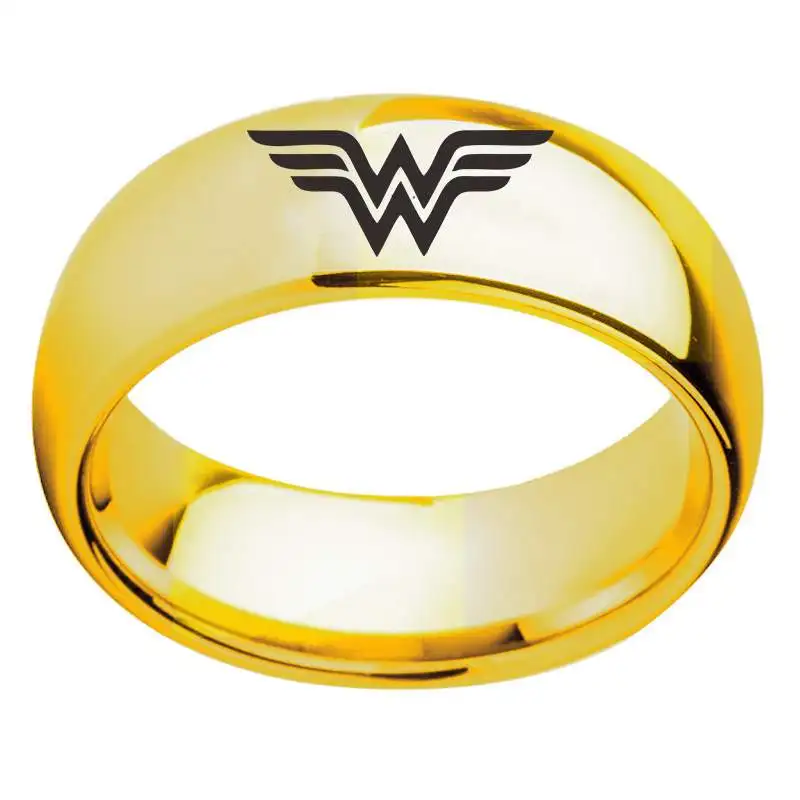 Wonder Woman GOLD Модное кольцо Мстителей Marvel, аниме, герой Америка, капитан Человек-паук, Доктор Кто, Дэдпул, Железный человек, Старк, капитан чудо-яд, кольцо - Цвет основного камня: Wonder Woman GOLD