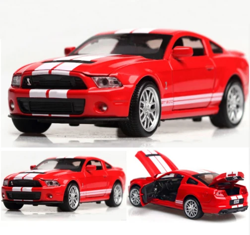 Игрушечный автомобиль Mustang GT500 Металлическая машинка из сплава с подсветкой и