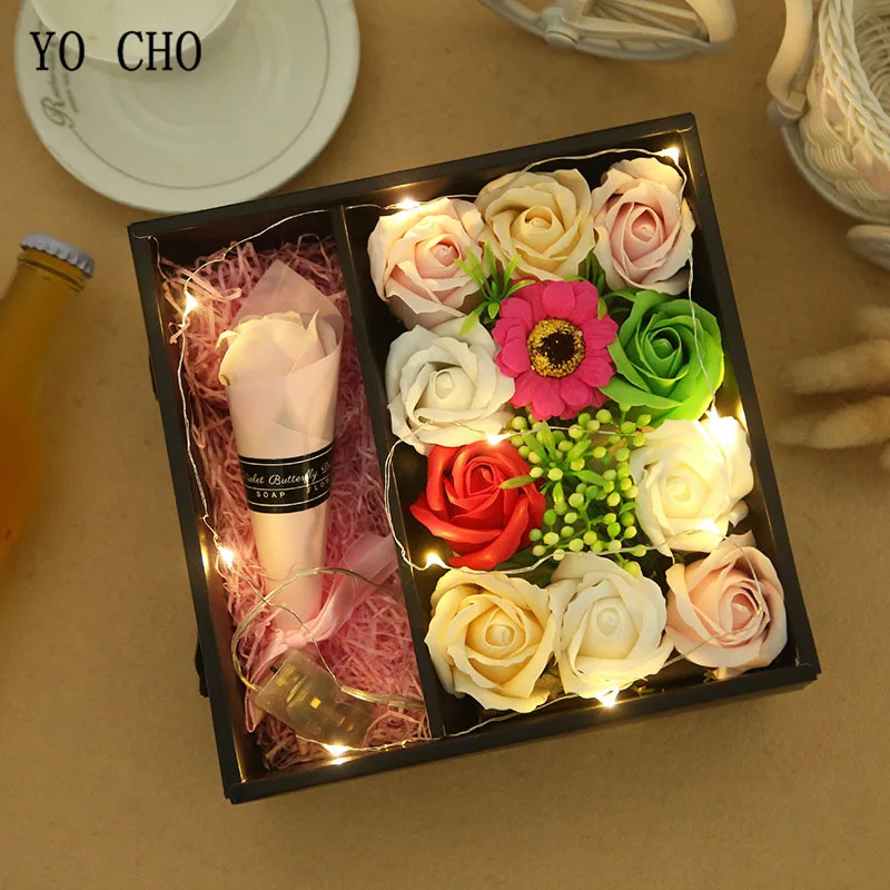 YO CHO Soap Rose Flower светодиодный светильник гирлянда Медвежонок Рождественский