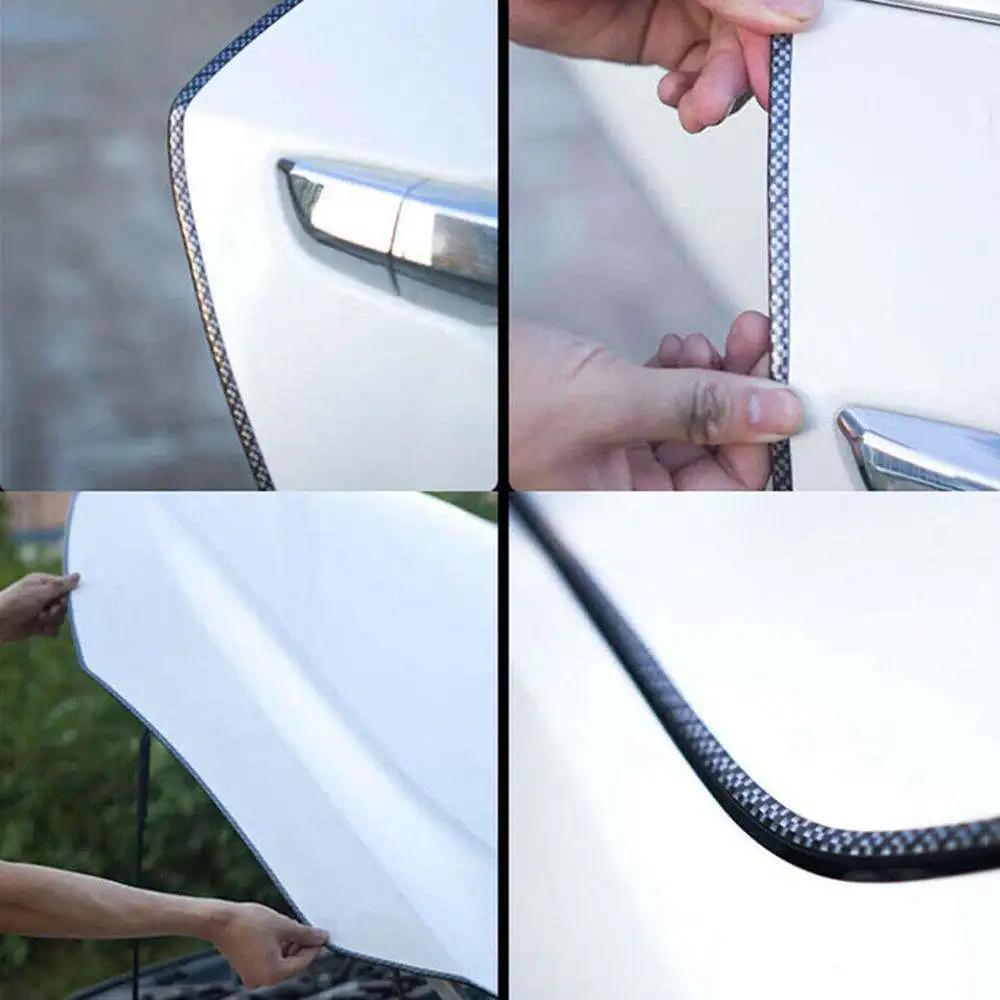 

32FT/20M Seal Strip Carbon Fiber PVC Car Door Guard Protector Edge U Shape Trim Car Door Anti-collision Strip