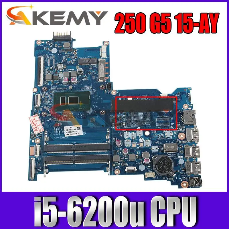 

Материнская плата для ноутбука Hp 250 G5 15-AY 858581-601 858581-001 BDL50 LA-D704P с процессором i5-6200u DDR4 100% протестированная Быстрая доставка