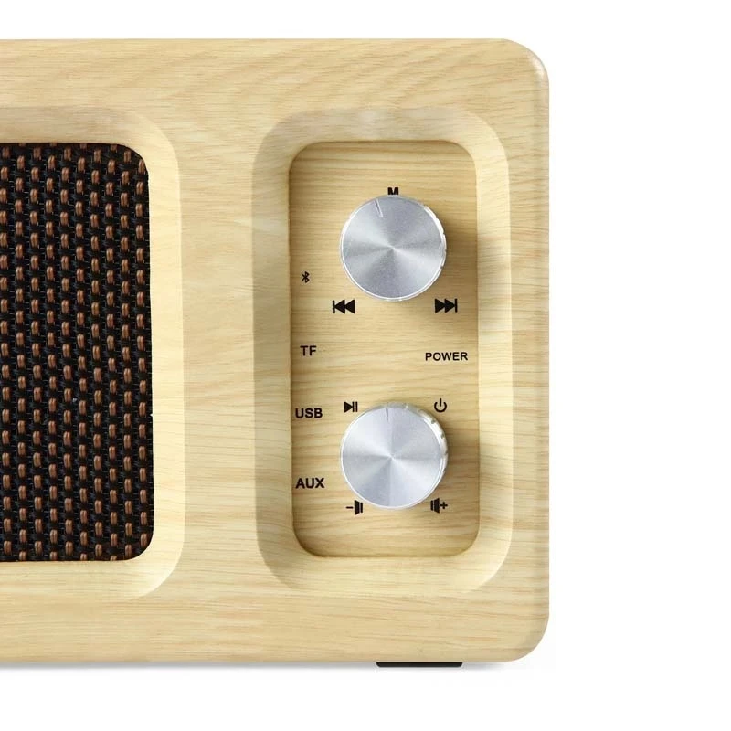 Retro Home Wireless Wooden Speaker D60 Portable Card Subwoofer High Volume Multifunctional Bluetooth Speakers Creative Gift enlarge