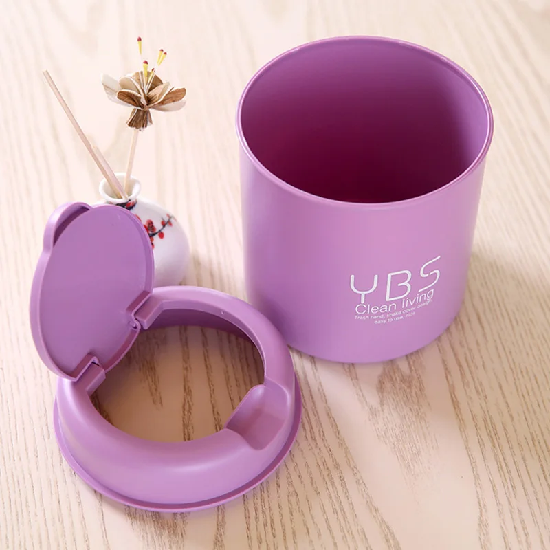 Креативная мини корзина для мусора маленькая настольная с крышкой ведро