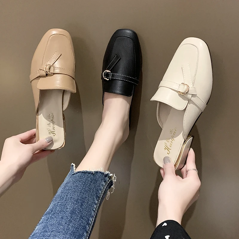 Туфли женские кожаные в британском стиле небольшие на толстой подошве высокий