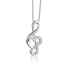 Модное серебряное и белое бриллиантовое ожерелье с подвеской в форме сердца