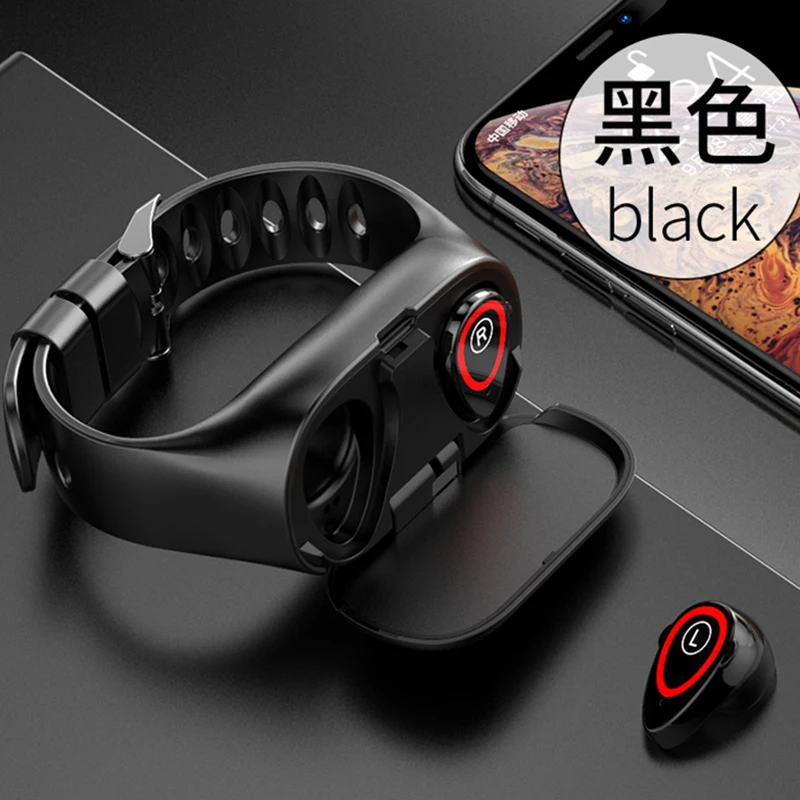 TWS Bluetooth Earphone Smart Watch 2 in 1 Wireless Headset for phone SmartWatch With Heart Rate Monitor Wireless Sports Earbuds